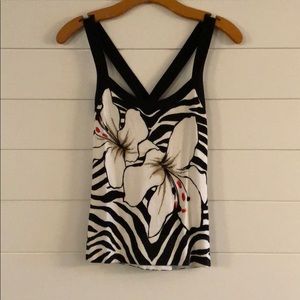 Whbm zebra flower print tank top